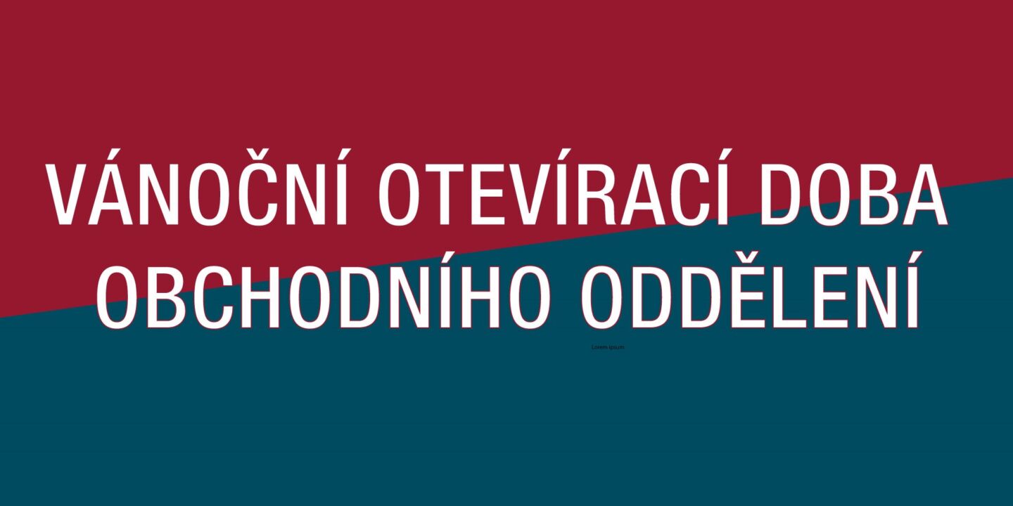 Vánoční otevírací doba obchodního oddělení